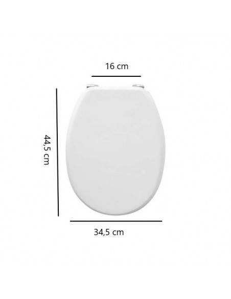 Copriwater per Pozzi Ginori serie Piemonte in legno e termoindurente Bianco con Cerniere Cromo - Kallea