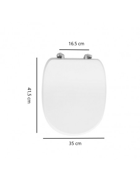 Copriwater per Hidra serie Angela in legno e termoindurente Bianco con Cerniere Cromo - Kallea
