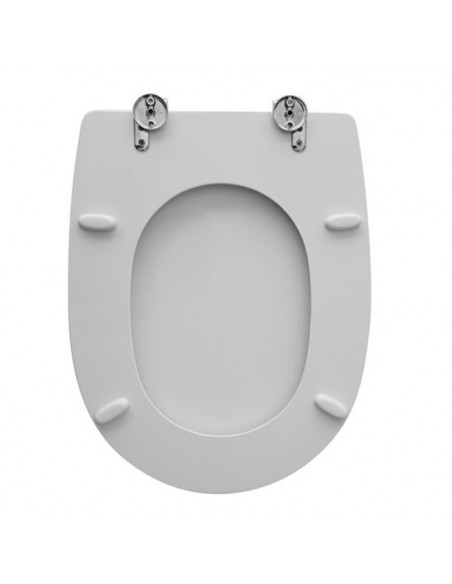 Copriwater per Astra serie Mia in legno e termoindurente Bianco con Cerniere Cromo - Kallea