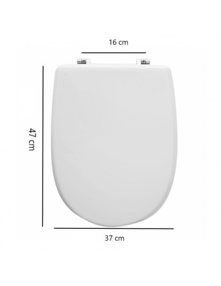 Copriwater per Astra serie Mia in legno e termoindurente Bianco con Cerniere Cromo - Kallea