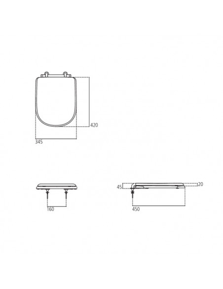 Copriwater Ideal Standard serie Cantica Bianco in duroplast con Cerniere Cromo cod: t6229901 - Kallea