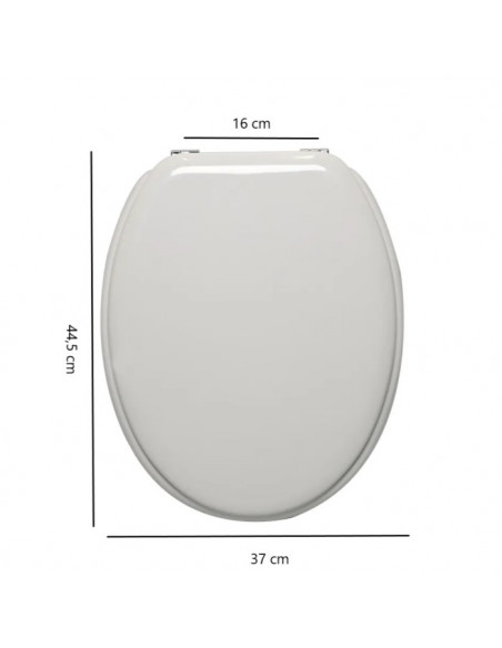 Copriwater Universale Azienda - serie in Descrizione Bianco con Cerniere Cromo - Kallea
