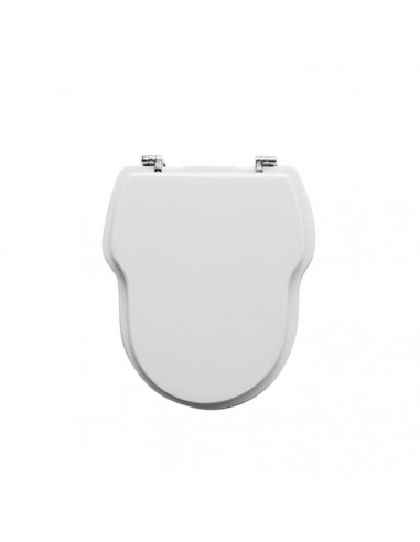 Copriwater Profili serie Hold time in legno e termoindurente Bianco con Cerniere Cromo - Kallea