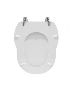 Copriwater Profili serie Hold time in legno e termoindurente Bianco con Cerniere Cromo - Kallea 2