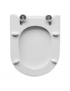 Copriwater per Kerasan serie ritmo time Bianco con Cerniere Cromo - Kallea 2