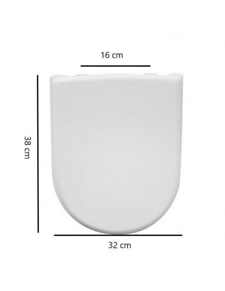 Copriwater per Kerasan serie ritmo time Bianco con Cerniere Cromo - Kallea