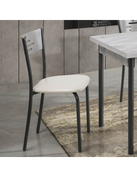 Sedia grigio cemento con struttura antracite Karya - Kallea