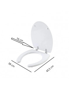 Copriwater Disabili e Anziani Universale Bianco con Cerniere Cromo - Kallea 2