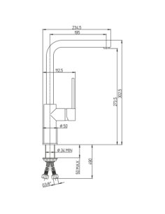 Rubinetto Miscelatore monoforo per lavello cucina Piralla serie Elisir con bocca alta orientabile a 90° 0EL00110A16 cromato -... 2