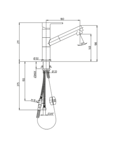 Rubinetto Miscelatore monoforo per lavello cucina Piralla serie Cuore con doccia due getti estraibile 0CU00562A16 cromato - K... 2
