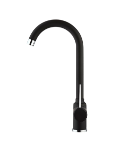 Rubinetto Miscelatore monoforo per lavello cucina Piralla serie Leone con canna alta orientabile 0LEYO104A21 nero opaco - Kallea 2