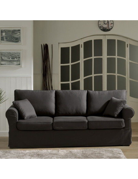 Divano Country 3 posti grigio soro 95 215 cm. - Kallea