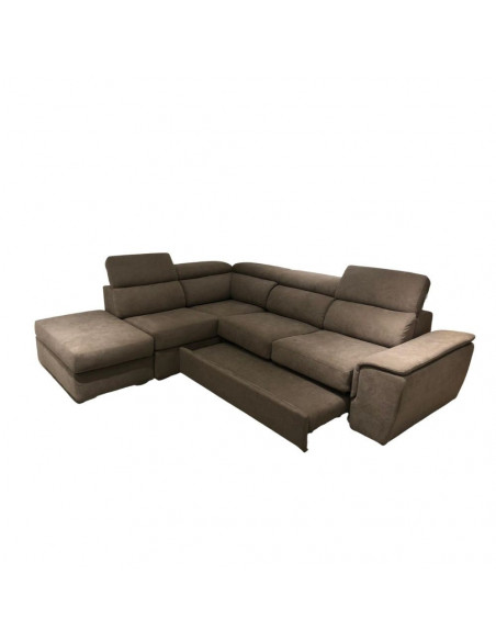 Divano letto angolare con pouf e poggiatesta recliner MODELLO 210 roma 15 sinistro - Kallea