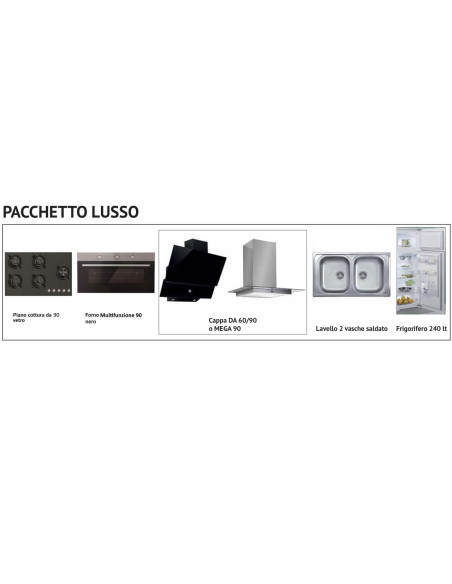 Cucina Athena 360 cm con maxi forno lusso bianco perla cemento reversibile - Kallea