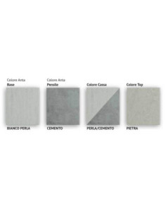 Cucina Athena lusso 360 cm bianco perla cemento - Kallea 2