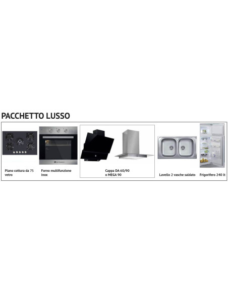 Cucina Athena lusso 360 cm bianco perla cemento - Kallea