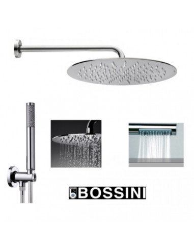 Set Doccia Bossini Soffione Ø 300mm con braccio doccia 350mm + Doccetta - Kallea