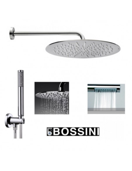 Set Doccia Bossini Soffione Ø 300mm con braccio doccia 350mm + Doccetta - Kallea