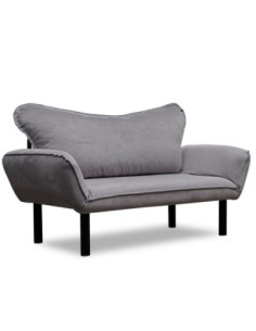 Divano Chatto grigio 2 posti con braccioli reclinabili - Kallea 2