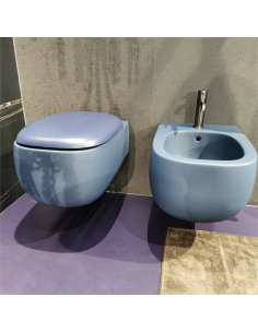 Set sanitari bagno Valdama serie Seed vaso bidet e coprisedile soft-close oceano opaco *Prodotto in esposizione - Kallea 2