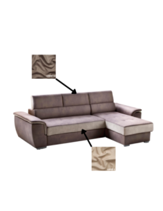 Divano letto Marylin penisola reversibile tortora beige - Kallea 2