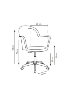 Poltrona ufficio Gora grigio cemento con base cromata - Kallea 2