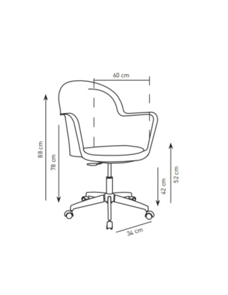 Poltrona ufficio Gora grigio cemento con base cromata - Kallea