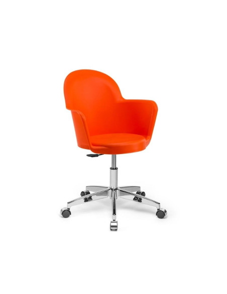 Poltrona ufficio Gora arancione con base cromata - Kallea