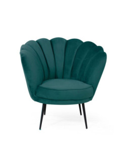 Poltrona Orel in velluto verde petrolio Milano 41 con piedini neri - Kallea 2