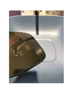 Lavabo Valdama Acquerello in ceramica da appoggio senza troppo pieno con tavolozza copripiletta color oceano opaco e nero luc... 2