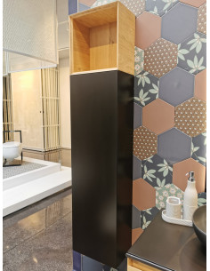 Composizione Arblu modello Lineò completo di lavabo top resina porta salviette e specchiera - Kallea 2