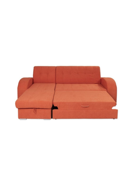 Divano angolare Alyssa penisola reversibile arancione 247x157 - Kallea
