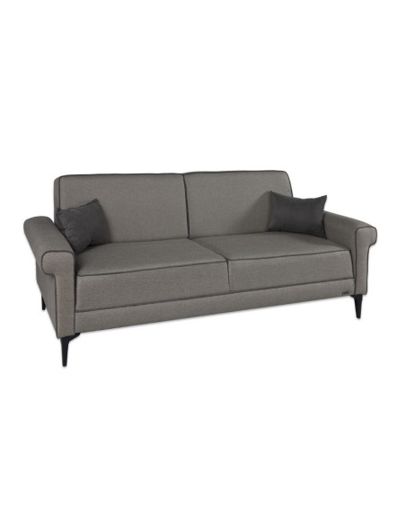 Divano letto Silvera 3 posti tessuto spigato grigio marrone - Kallea