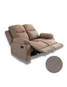 Divano Chicago 2 posti reclinabile in tessuto Mozart 93 tortora - Kallea 2