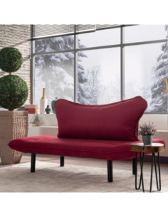 Divano Chatto bordeaux 2 posti con braccioli reclinabili - Kallea 2