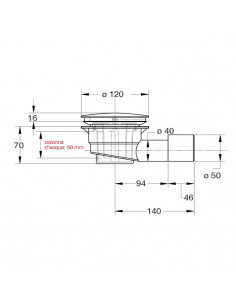 Piletta Di Scarico Bonomini per piatti doccia con foro da Ø 90 con coperchio in abs cromo - Kallea 2