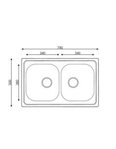 Lavello 79x50 Classic 170 incasso doppia vasca - Kallea 2