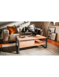 Tavolino da salotto Denver 55 L100xP55XH40 quercia antracite - Kallea 2