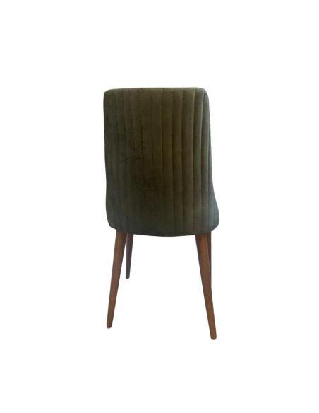 Sedia Diana vellutino verde oliva e gambe noce - Kallea