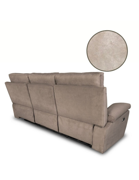 Divano Milano 3 posti 2 recliner manuali beige - Kallea