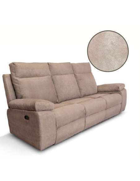 Divano Milano 3 posti 2 recliner manuali beige - Kallea