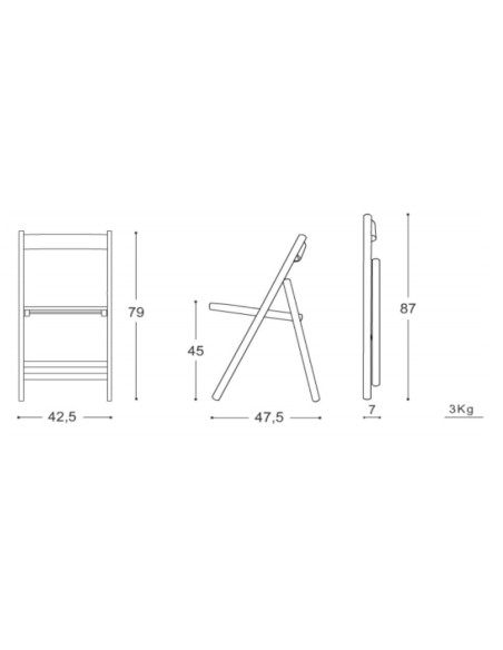 Sedia pieghevole Penelope in legno noce - Kallea
