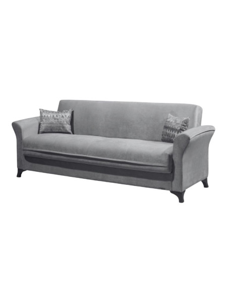 Divano Buket 3 posti letto contenitore grigio - Kallea