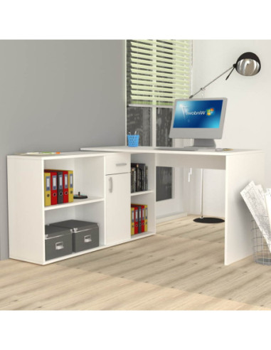 Scrivania angolare Alis bianco reversibile - Kallea