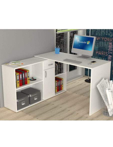 Scrivania angolare Alis bianco reversibile - Kallea