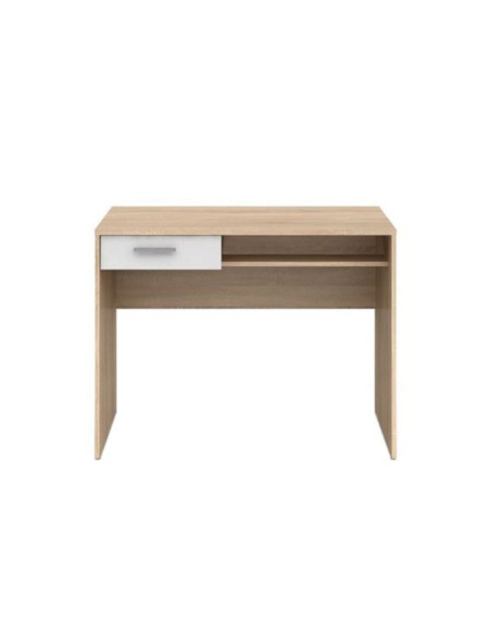 Scrivania con cassetto Nepo rovere bianco 100 cm. - Kallea