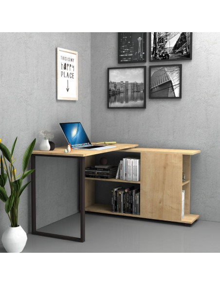 Scrivania con libreria Oslo rovere 120x60 cm - Kallea