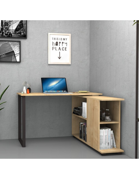 Scrivania con libreria Oslo rovere 120x60 cm - Kallea