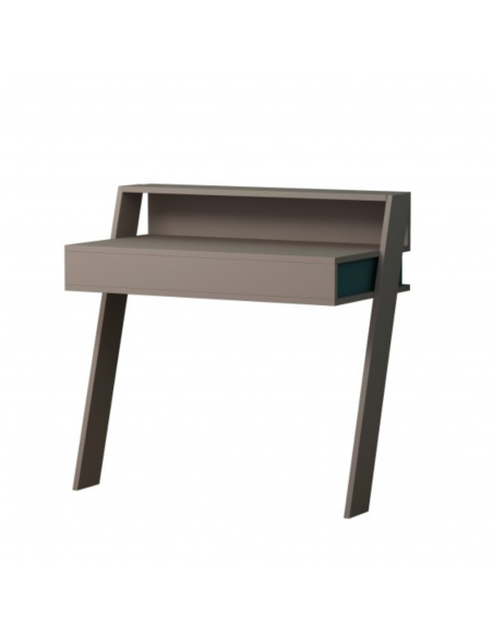Scrivania da parete Cowork tortora con cassetto 94 cm. - Kallea