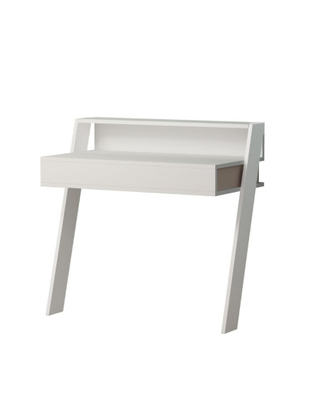 Scrivania da parete Cowork bianca con cassetto 94 cm. - Kallea